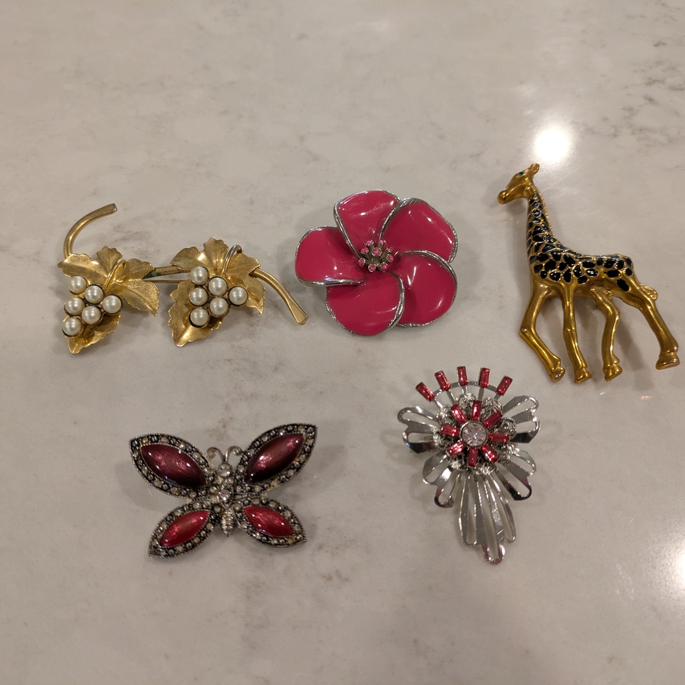 Chic Multicolor Brooch Collection Set Of 5